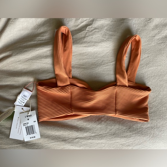NWT L*SPACE Eco Chic Repreve® Marlee Bikini Top - color in SIENNA - Picture 8 of 15